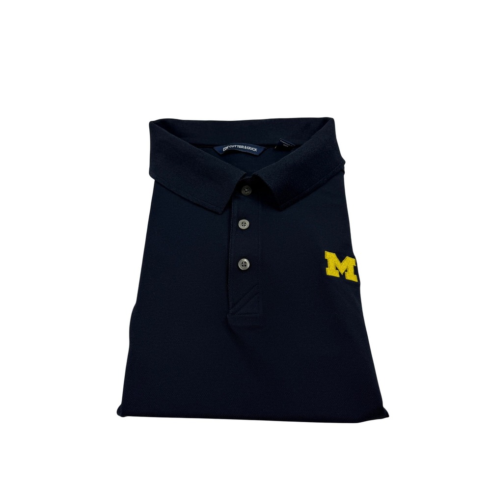 Cutter & Buck Mens Michigan Wolverines Polo Shirt Navy Blue XXL Embroidered Logo